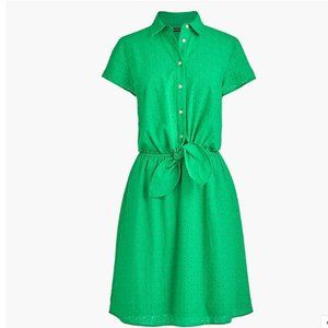 J. Crew Eyelet Collared Tie-Front Dress